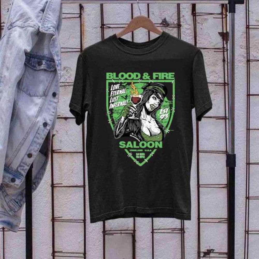 Blood Fire Saloon Type O Negative Gothic Metal Retro Fan Gift T-Shirt